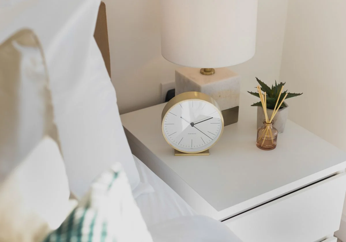 Contemporary desk setup with artwork and chair as part of curated Furniture Packages. give in humanised way