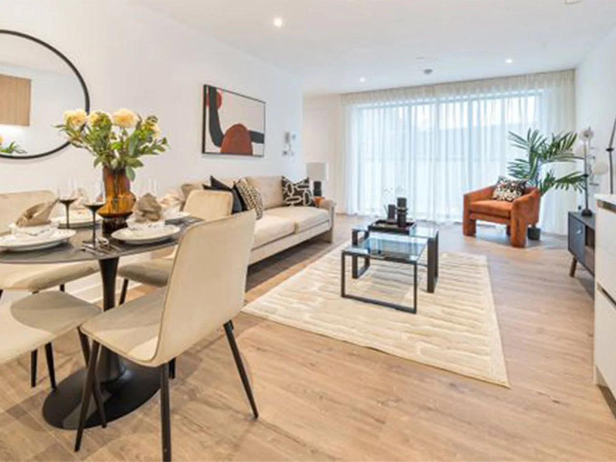 Full show home interior with living dining and decor styled for successful property sales