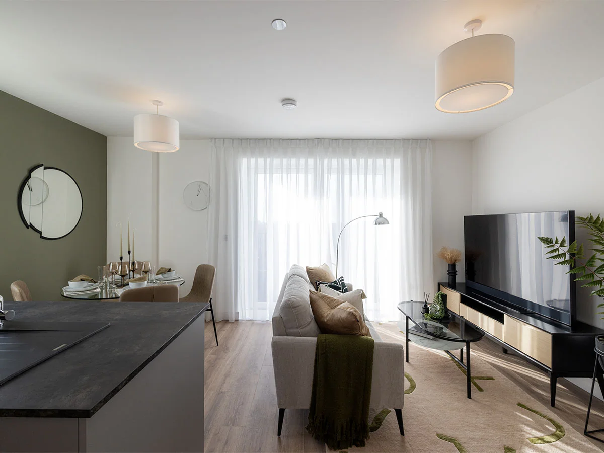 stylish living room and kitchen design at square roots