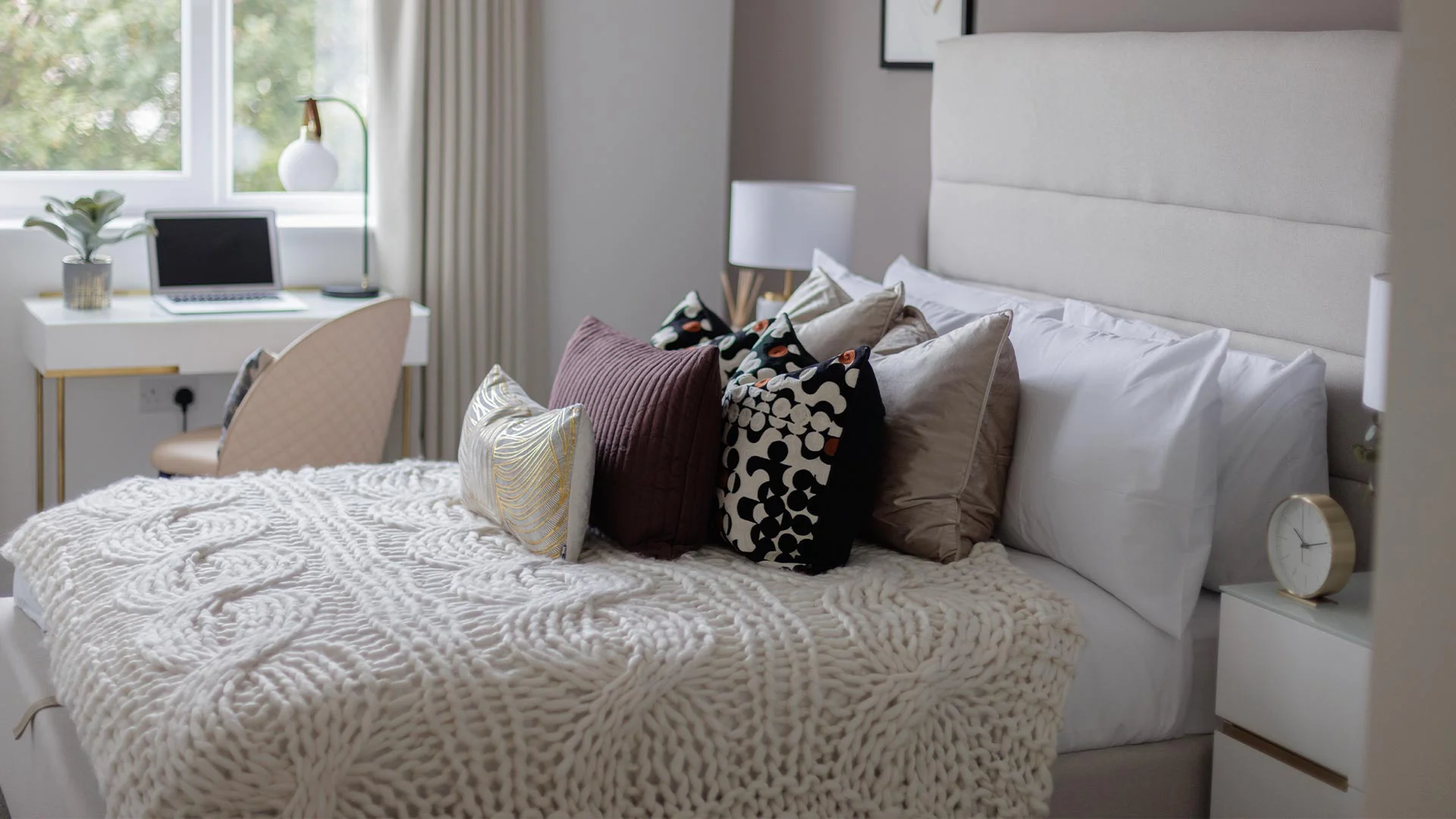 Cozy bedroom interior in expat furniture package UK