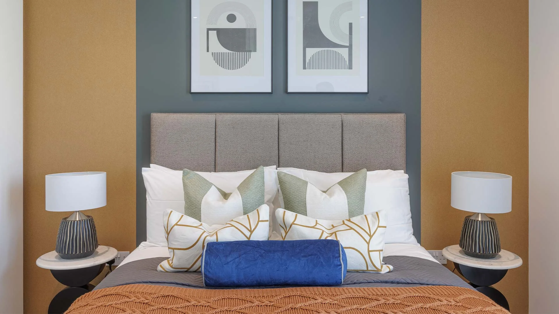 Luxury bedroom setup in London expat furniture package