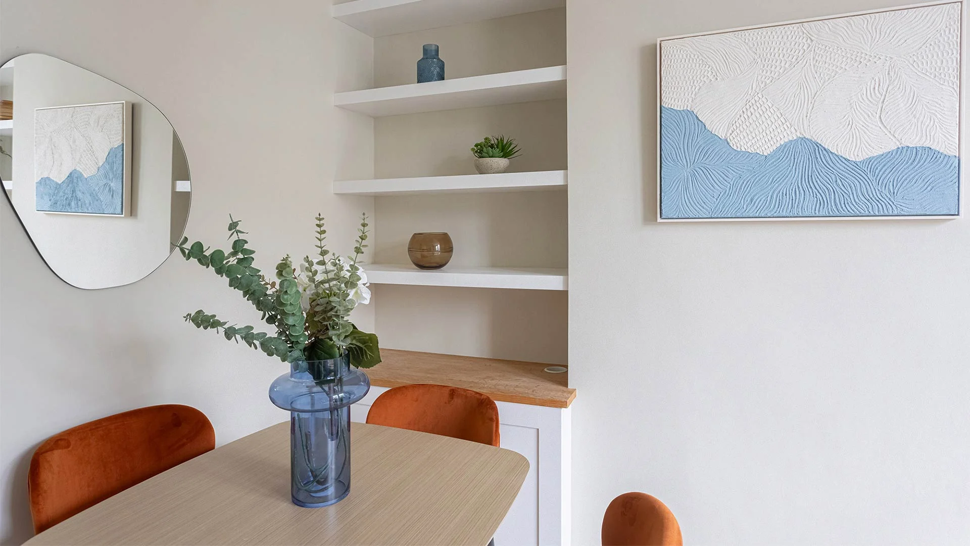 Modern dining area setup in expat furniture package London