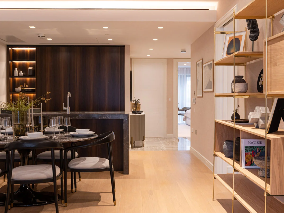 InStyle Direct transformation of a London dining space with designer shelving to attract high-end corporate tenants.