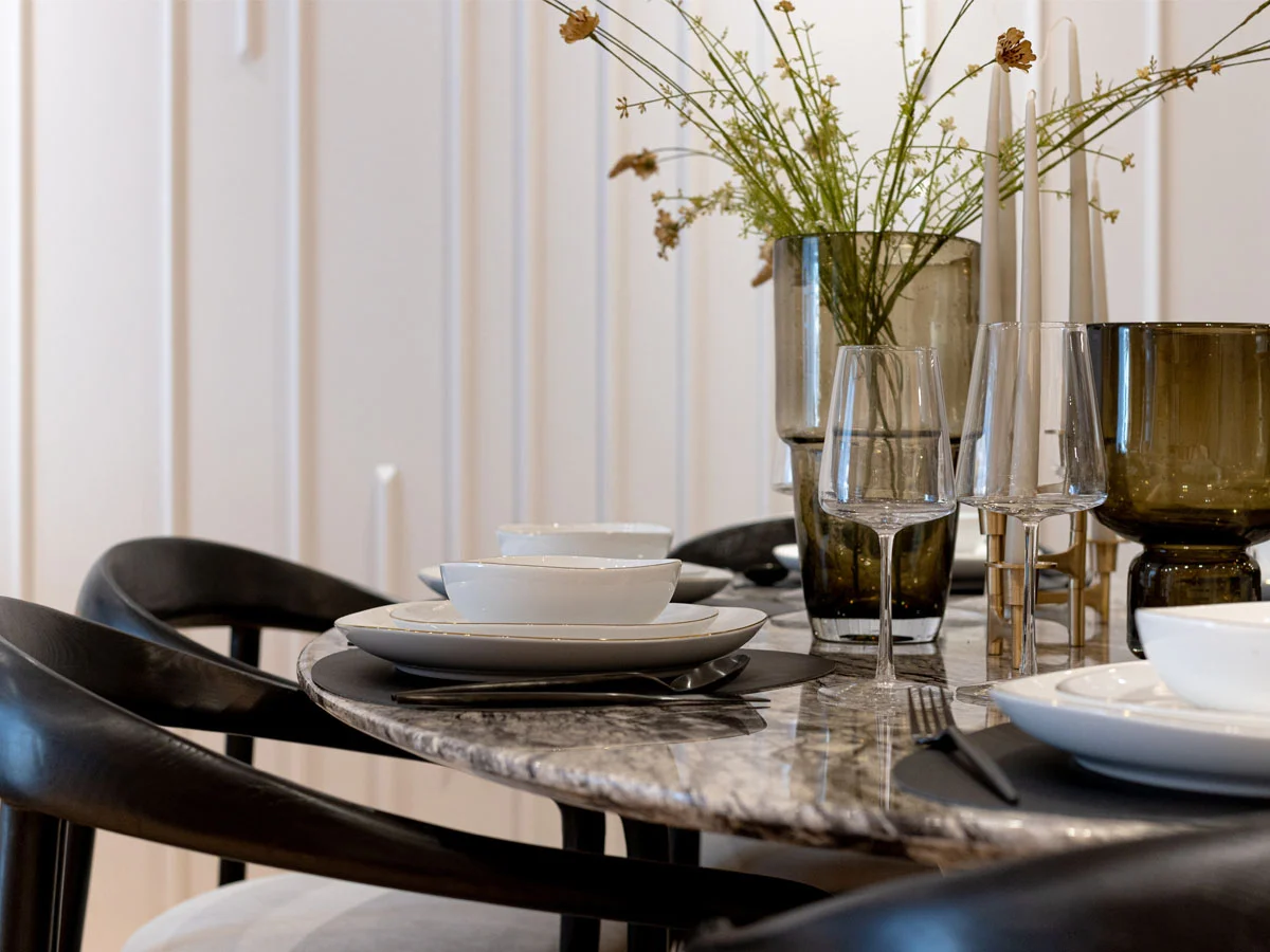 restaurant table setting with elegant dining setup and interior styling for guest experience