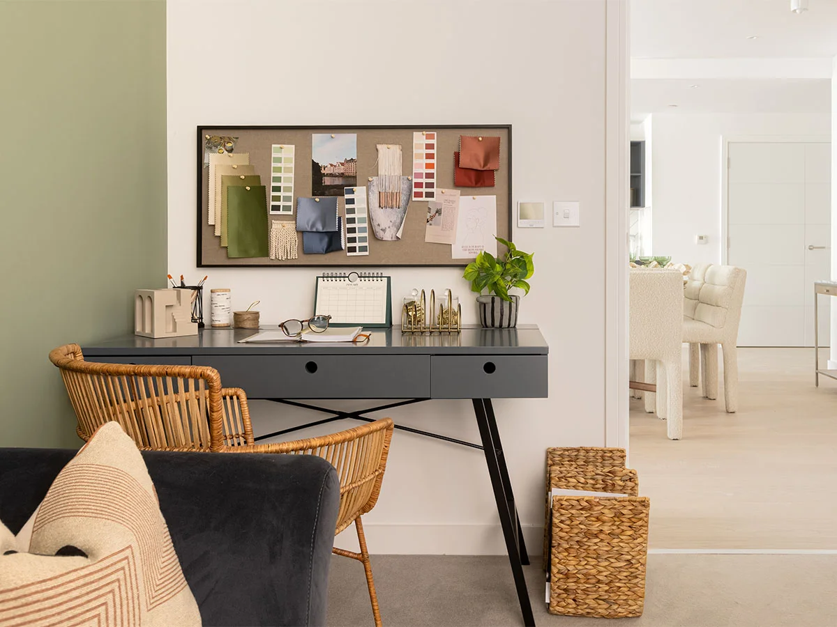 Compact home office in show home designed to maximise space and buyer appeal affordably