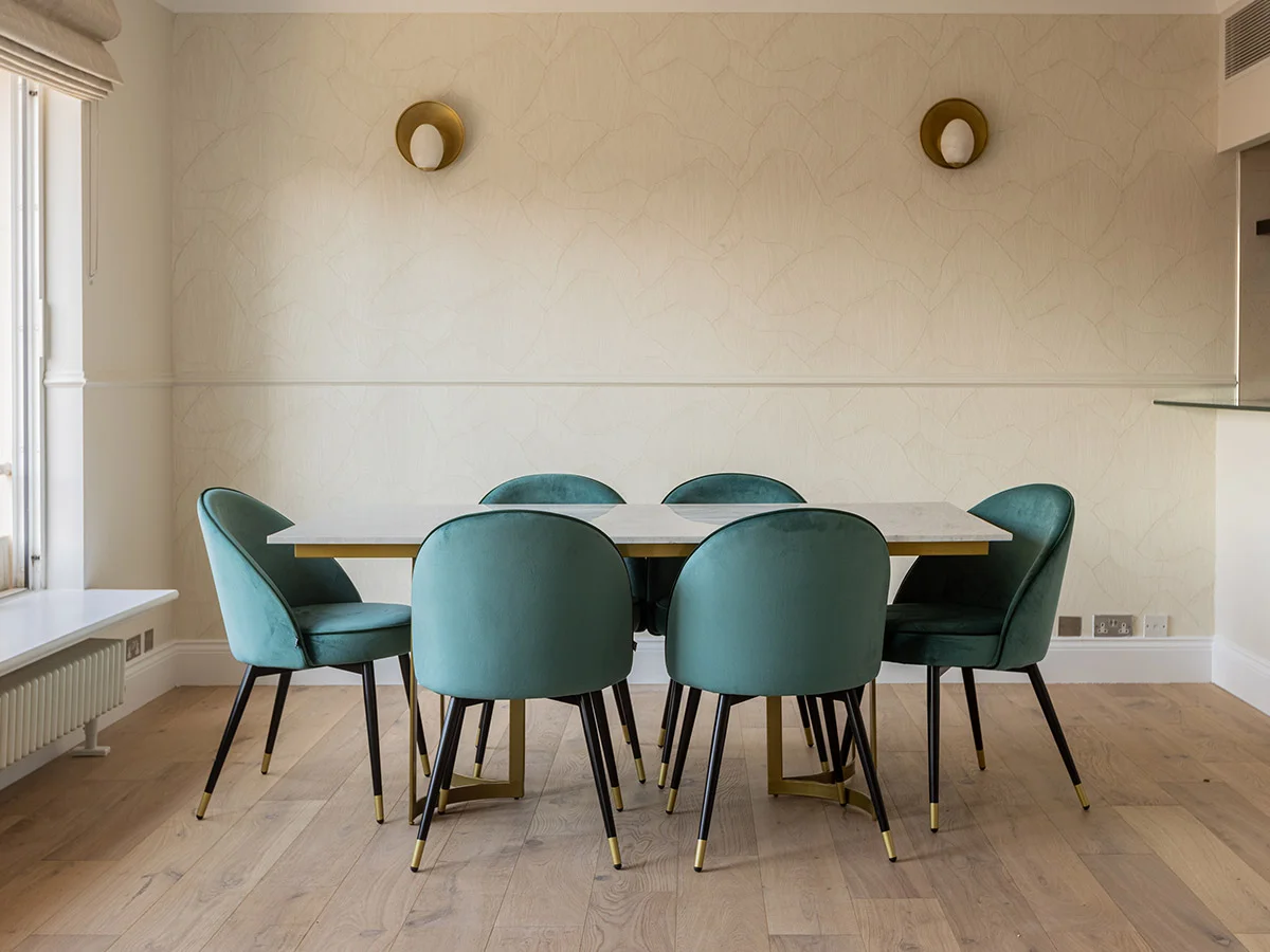 Dining area redesigned to optimise space and create a modern open-plan feel