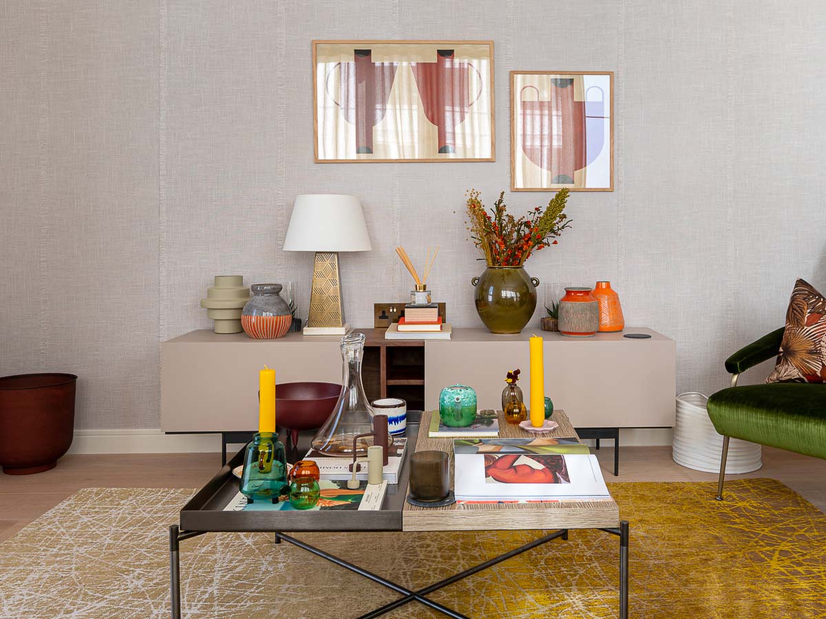 Stylish living room decor and console table, highlighting the attention to detail in InStyle Direct transformations