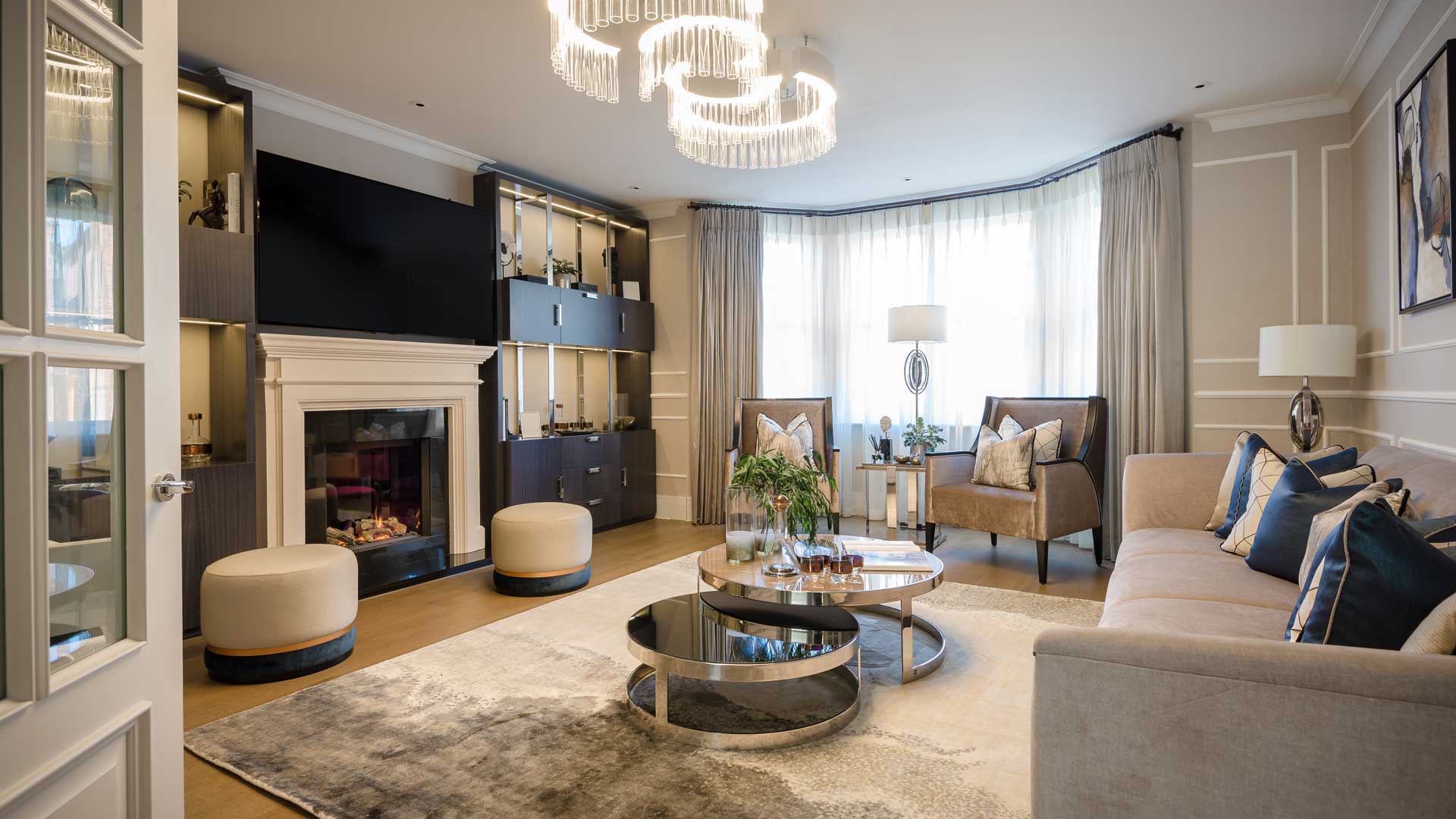 Stylish modern living space showcasing high-end décor and luxury styling that reflects premium interior design services in Dubai